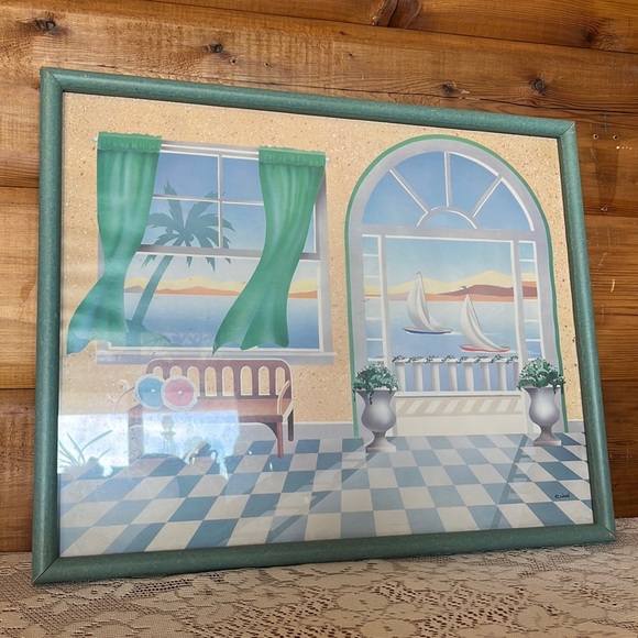 Vintage Framed T.C Wood Print - Picture 1 of 5